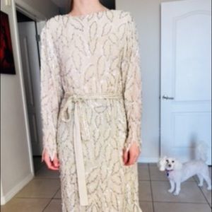 Custom White Sequined Elegant Formal Dress